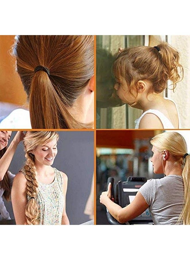 Fameza 50 Pieces Black Hair Ties2Mm Black Elastic Hair Ties Hair Bobbles Hair Bands For Women With Thick Hair Hairbands For Girls Hair Elastics Band No Metal Ponytail Holders (45Mm2Mm)  - Image 5