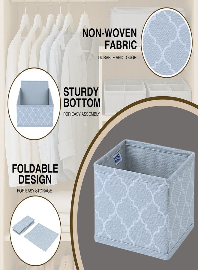 Skrill 6-Piece Foldable Cloth Storage Box Set | Cube Baskets, Bins & Dividers for Closet & Dresser Drawer Organization | Storage for Shirts, Pants, Underwear, Bras, Socks & More (Quatrefoil Grey) - Image 5