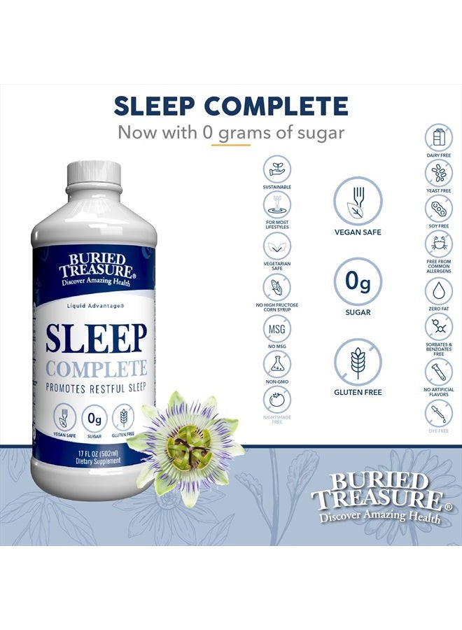 Buried Treasure Sleep Complete Promotes Restful Sleep with Chamomile Passion Flower Lemon Balm Melatonin Herbal Whole Food Complex 16 oz - Image 3