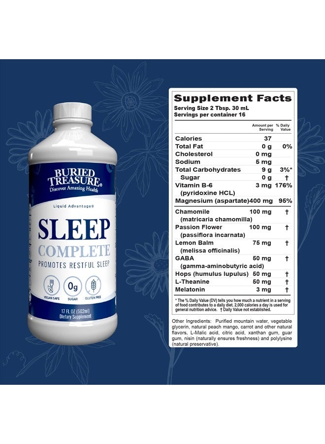 Buried Treasure Sleep Complete Promotes Restful Sleep with Chamomile Passion Flower Lemon Balm Melatonin Herbal Whole Food Complex 16 oz - Image 5