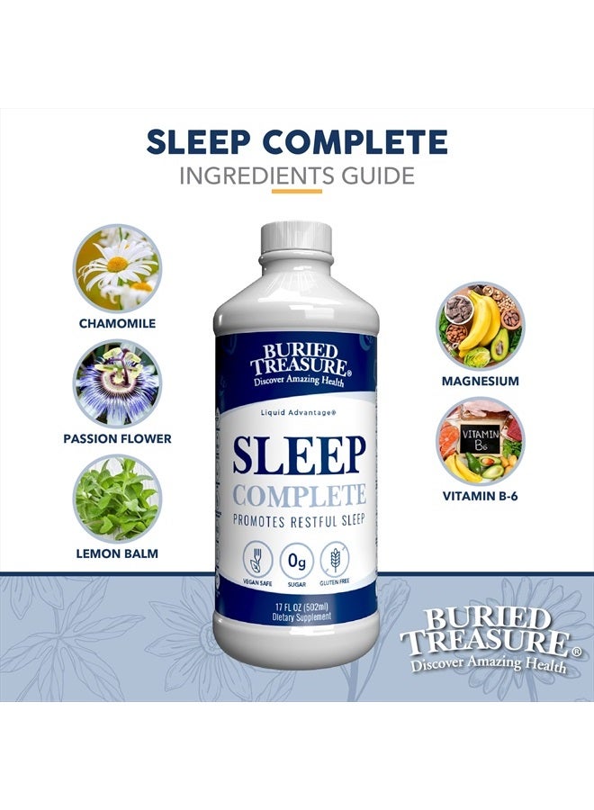 Buried Treasure Sleep Complete Promotes Restful Sleep with Chamomile Passion Flower Lemon Balm Melatonin Herbal Whole Food Complex 16 oz - Image 4