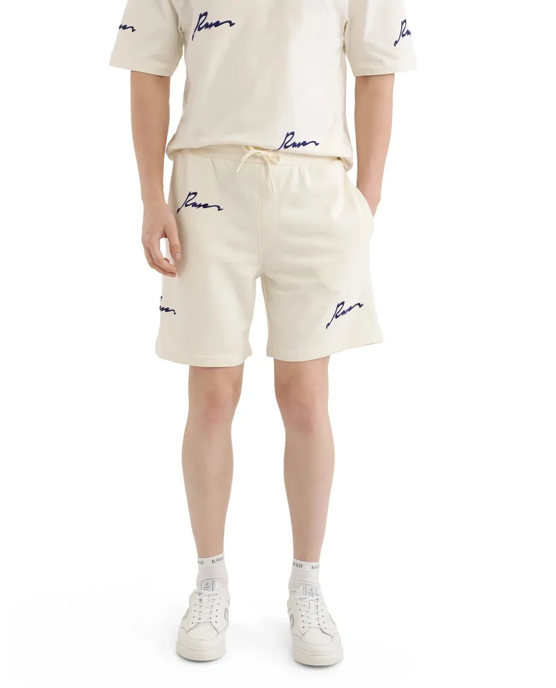 Rare Rabbit Men's Typography Print Boxy Shorts