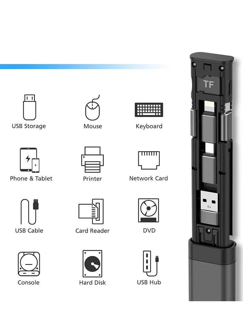 Budi Multifunctional Compact Cable Card USB Micro SD Card Reader, Type-C Plug-and-Play Compatible with Apple Samsung and Windows, Storage Case for Travel Cell Phone Pad Charging PC Computer Data - Image 4