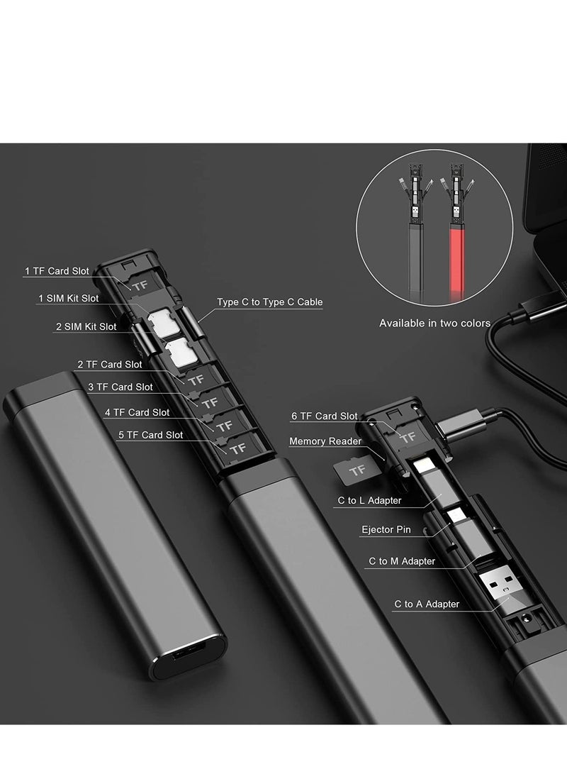 Budi Multifunctional Compact Cable Card USB Micro SD Card Reader, Type-C Plug-and-Play Compatible with Apple Samsung and Windows, Storage Case for Travel Cell Phone Pad Charging PC Computer Data - Image 5