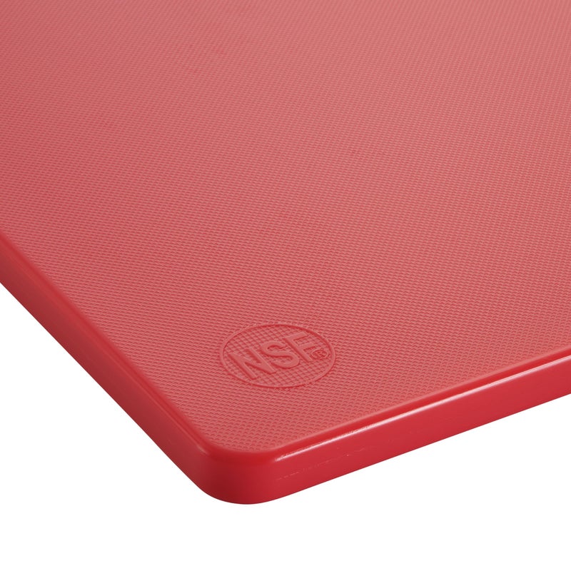 Winco Heavy-Duty Plastic Cutting Board, 15" x 20" x 1/2", Red Medium - Image 2