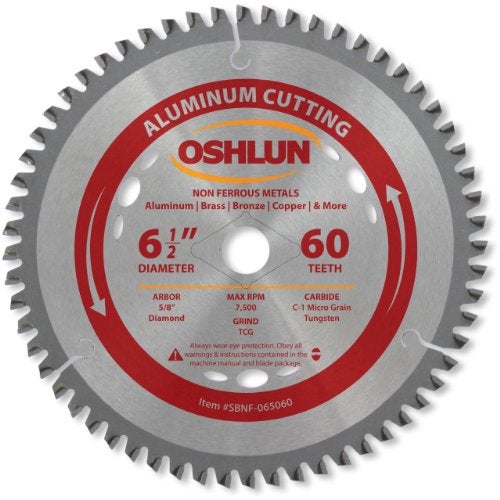 Oshlun SBNF-065060 6-1/2-Inch 60 Tooth TCG Saw Blade with 5/8-Inch Arbor (Diamond Knockout) for Aluminum and Non Ferrous Metals - Image 3