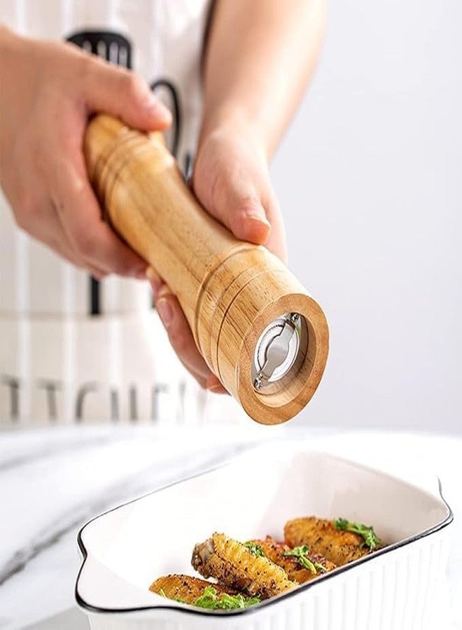 ERITIN 8 Inch Wooden Pepper Grinder, Manual Salt & Pepper Mill with Adjustable Ceramic Grinding Mechanism Grinder for Kitchen Dining - Image 5