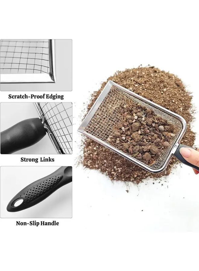 Gardening Soil Sifter Sieve With Handle Stainless Steel 2 Sizes 38mm And 5mm For Sand Stones Soil Compost Beach Grain And Blueberry Ideal Gardening Tool And Farming Equipment - Image 5