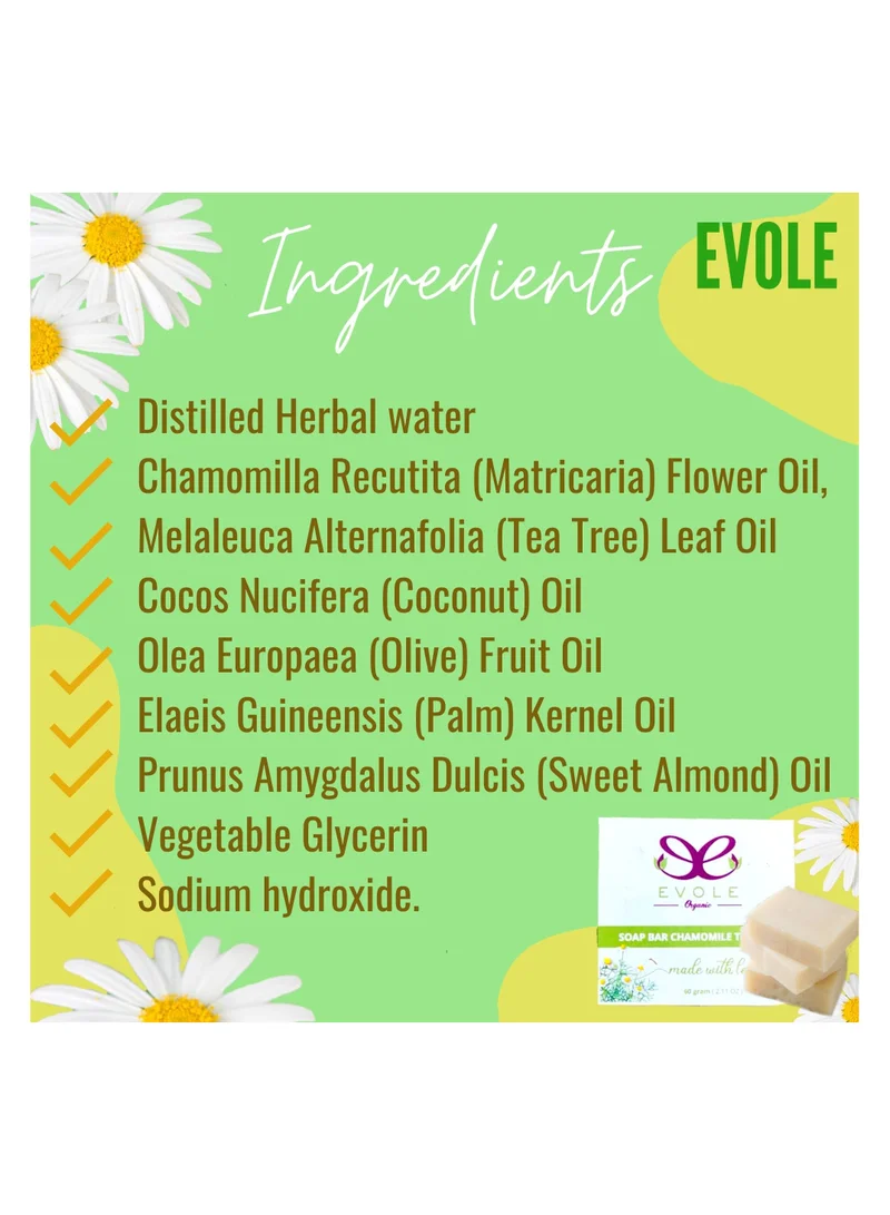 EVOLE EVOLE SOAP CHAMOMILE NATURAL ORGANIC HANDMADE FOR BODY