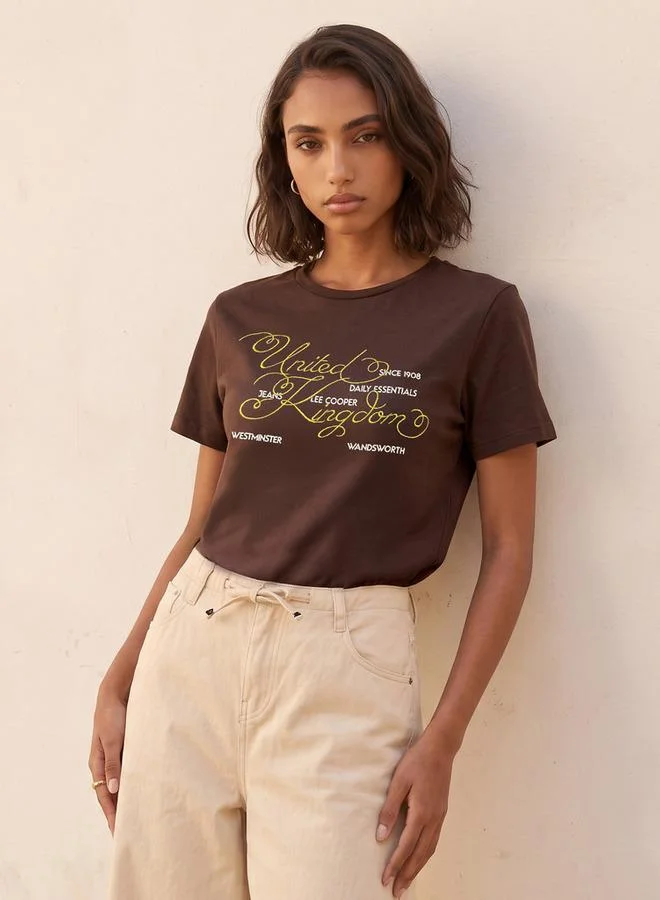 لي كوبر Lee Cooper Relaxed Fit Cotton T-shirt