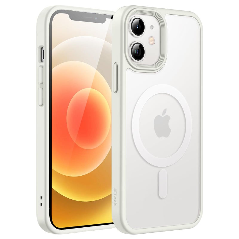 JETech Magnetic Case for iPhone 1212 Pro 61Inch Compatible with MagSafe Translucent Matte Back Slim Shockproof Phone Cover White - Image 2