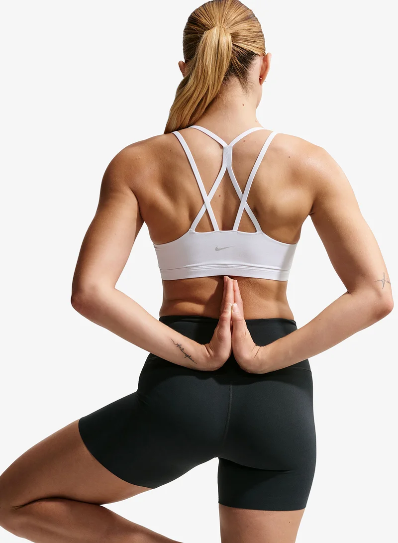 Nike WHITE/(COOL GREY) Dri-FIT Zenvy Strappy Bra for Women | Best Price UAE