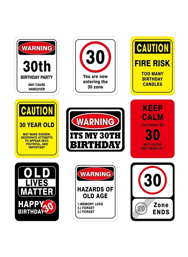 WERNNSAI Dirty 30th Birthday Decorations - 9 PCs 30 Birthday Decor for Him Her, 30 Years Old Garden Party Decor, Women Dirty 30 Picture Props Funny Table Centerpieces Men, 30s Door Windows Signs Wall Banner - Image 1