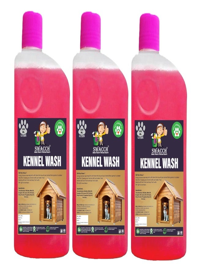 swacch Kennel Wash (500ml) (Pack of 3) Rose I Pet Stain & Odour Remover I Pet Floor Cleaner Liquid I Dog and Cat Friendly - Image 1