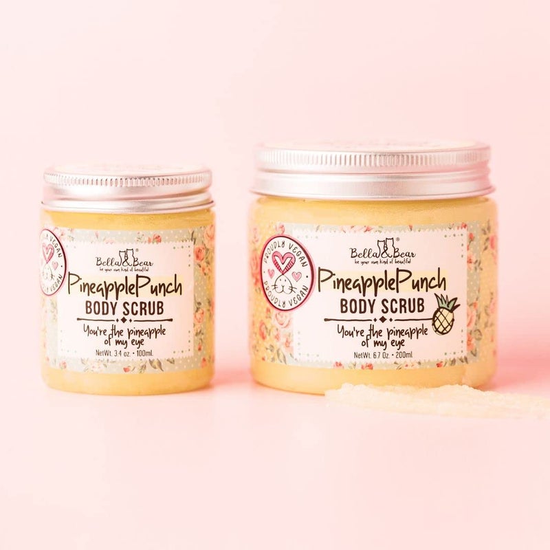 Bella and Bear Bella & Bear Pineapple Body Scrub Exfoliator - Vegan Travel Size (3.4oz) - Image 2