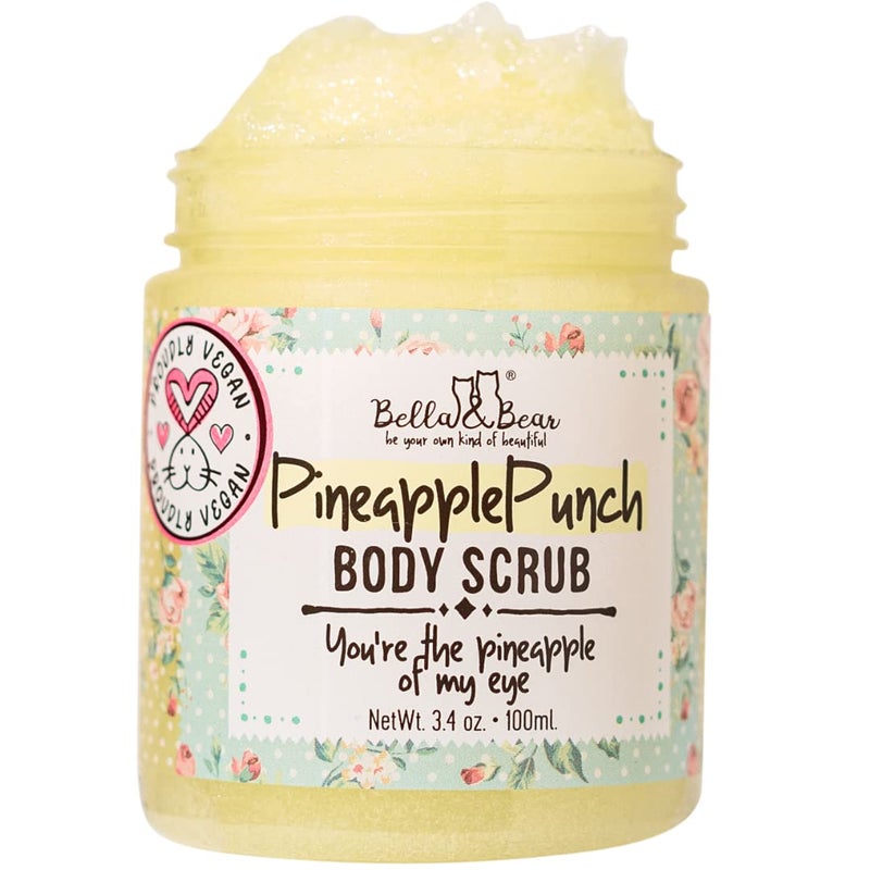 Bella and Bear Bella & Bear Pineapple Body Scrub Exfoliator - Vegan Travel Size (3.4oz) - Image 1