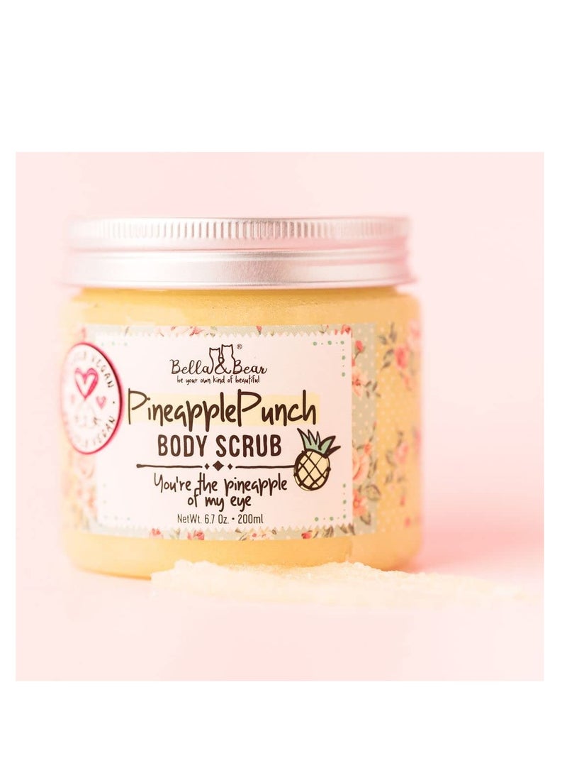 Bella and Bear Bella & Bear Pineapple Body Scrub Exfoliator - Vegan Travel Size (3.4oz)  - Image 4