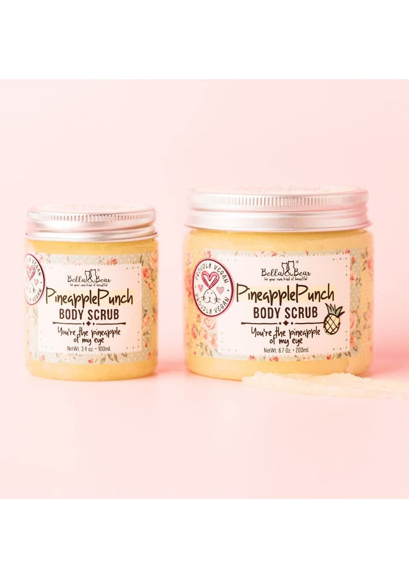 Bella and Bear Bella & Bear Pineapple Body Scrub Exfoliator - Vegan Travel Size (3.4oz)  - Image 2