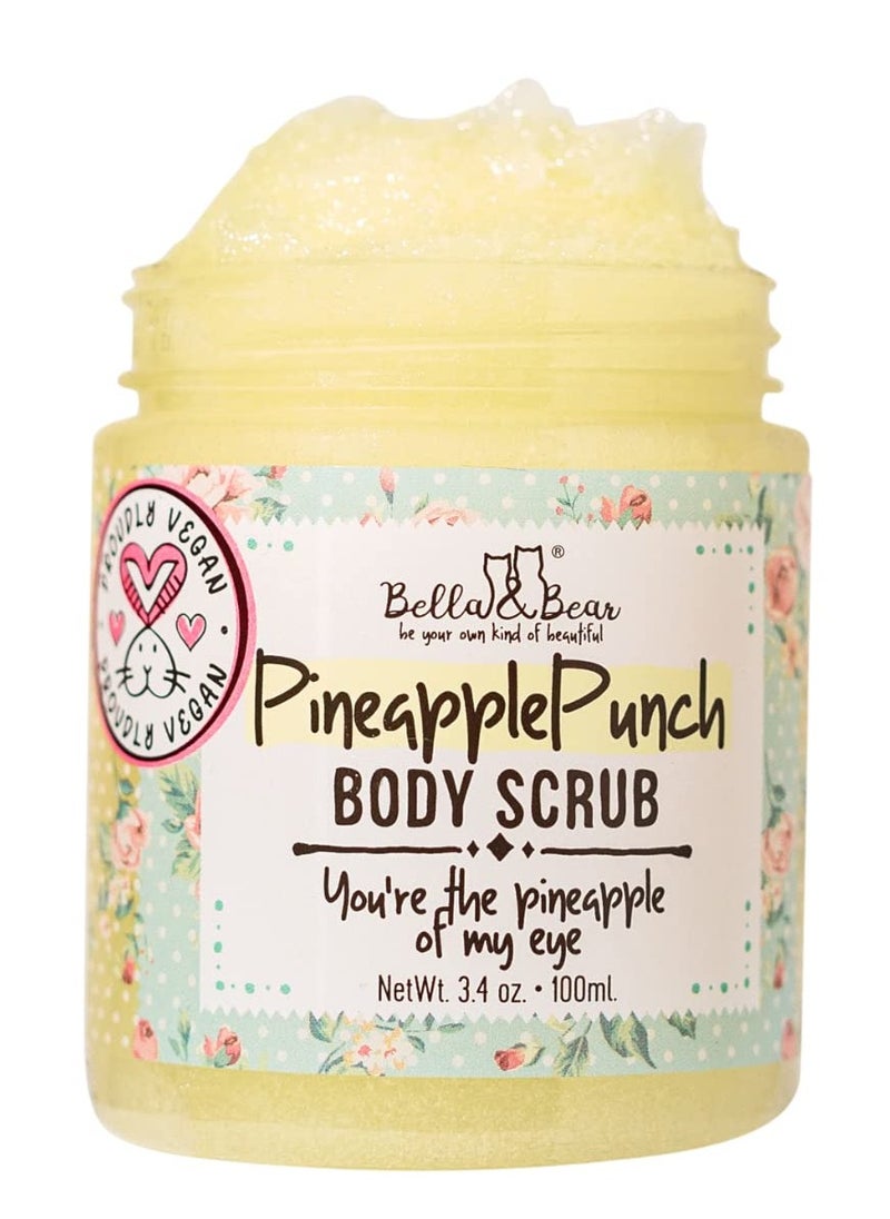 Bella and Bear Bella & Bear Pineapple Body Scrub Exfoliator - Vegan Travel Size (3.4oz)  - Image 1