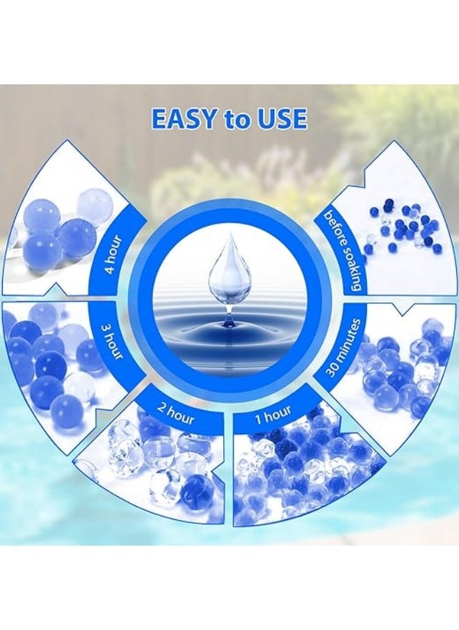 BUPY - Gel Blaster Beads (50000pcs), 7-8mm Water Beads Gel Balls Bullets Made of Non-Toxic Water Ball Compatible with Splatter Ball Gun, Blue - Image 1