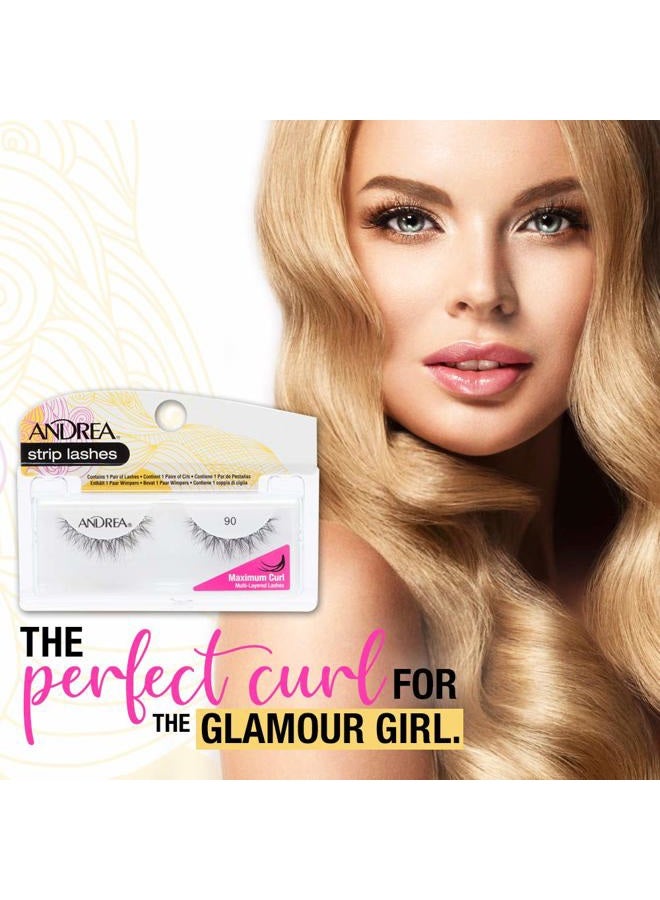 Andrea Curl False Lashes 90, 4 pack - Image 2