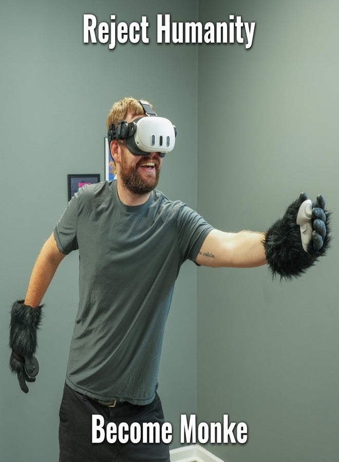 DeadEyeVR Gorilla Gloves - Gorilla Tag Ape Gloves for Quest, Quest 2, Quest 3/3s, Quest Pro, and Valve Index (Gorilla Gloves, Small) - Image 2