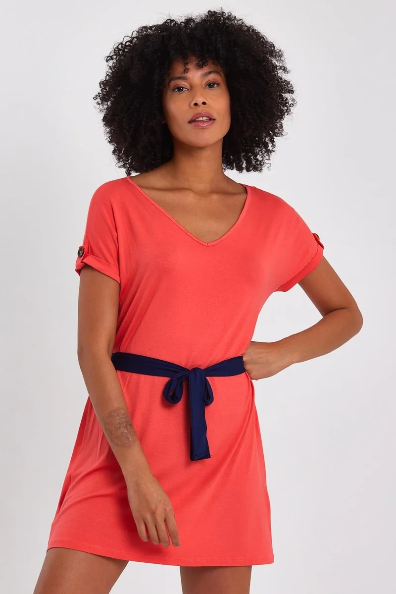 الكسندر جاردي Belted Coral Dress