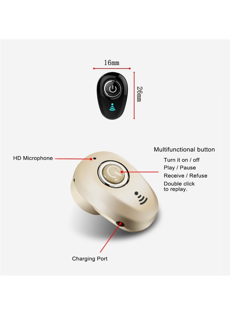 AROAQ Single Wireless Earphone, Noise Cancelling Mini Bluetooth Headset, Ergonomic Design TWS Earbud With Microphone, High Quality Stereo Sound Earbud For Music, (Single Piece, Pink) - Image 5