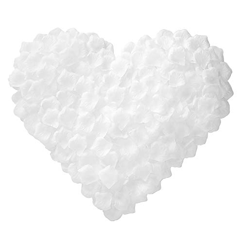 BESKIT 3000 PCS White Artificial Silk Rose Petals for Romantic Night, Wedding, Party, Anniversary Flower Decorations - Image 1