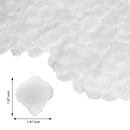 BESKIT 3000 PCS White Artificial Silk Rose Petals for Romantic Night, Wedding, Party, Anniversary Flower Decorations - Image 2