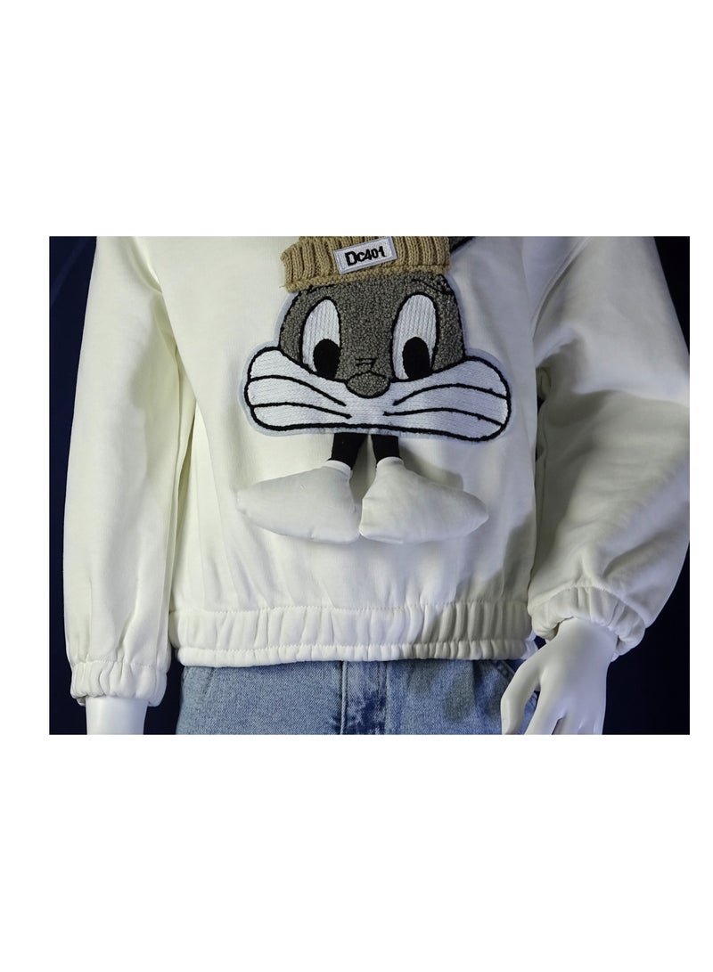 SHELTERE "Turkish made Girls' long-sleeve sweatshirt with beautiful patterns from the Shelter collection 35643." - Image 5