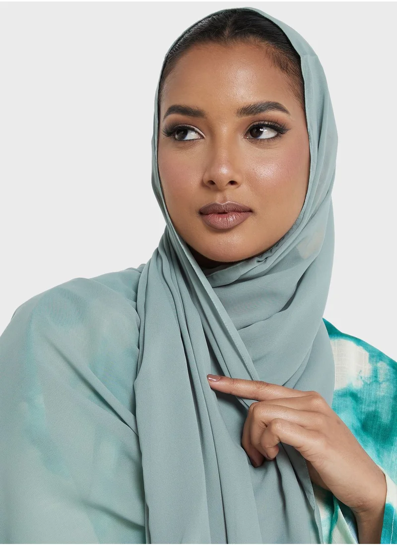 hayas closet Flared Sleeve Open Abaya