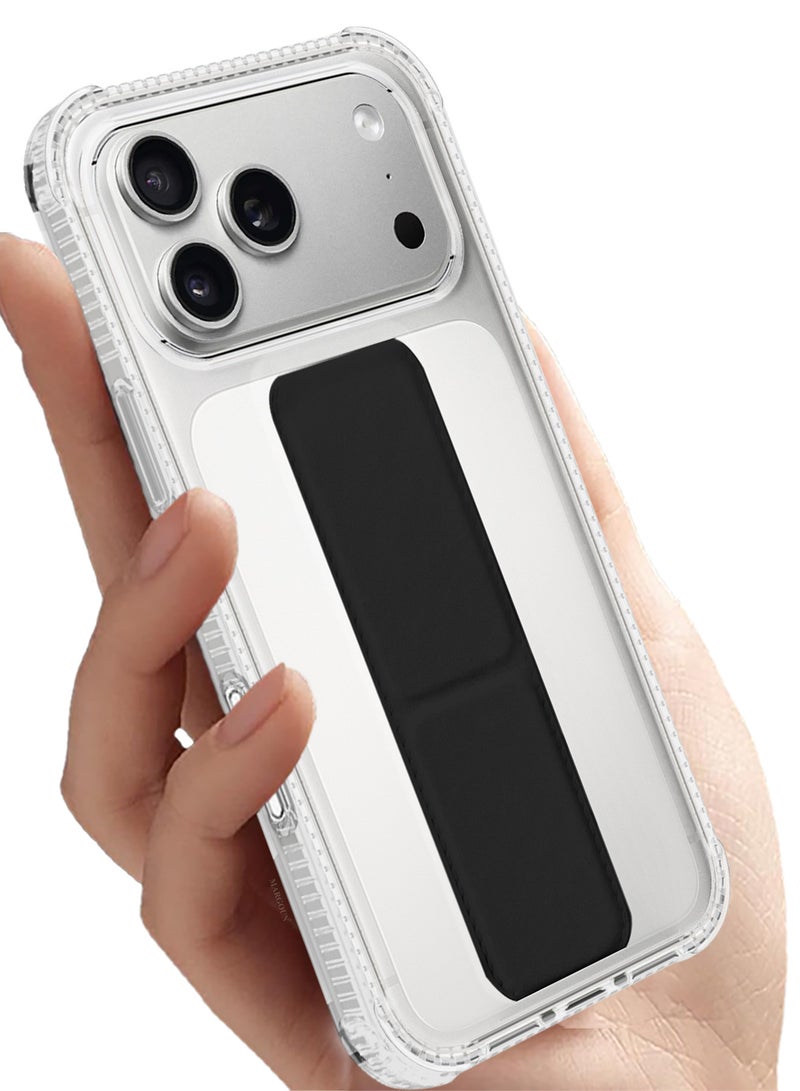 CATANES 2 Packs Finger Grip Clear Case Cover for iPhone 17 Pro Max - Kickstand Car Magnetic Holder Multi-function Protective Two-in-one Case with 3D Screen Protector - Black - Image 3