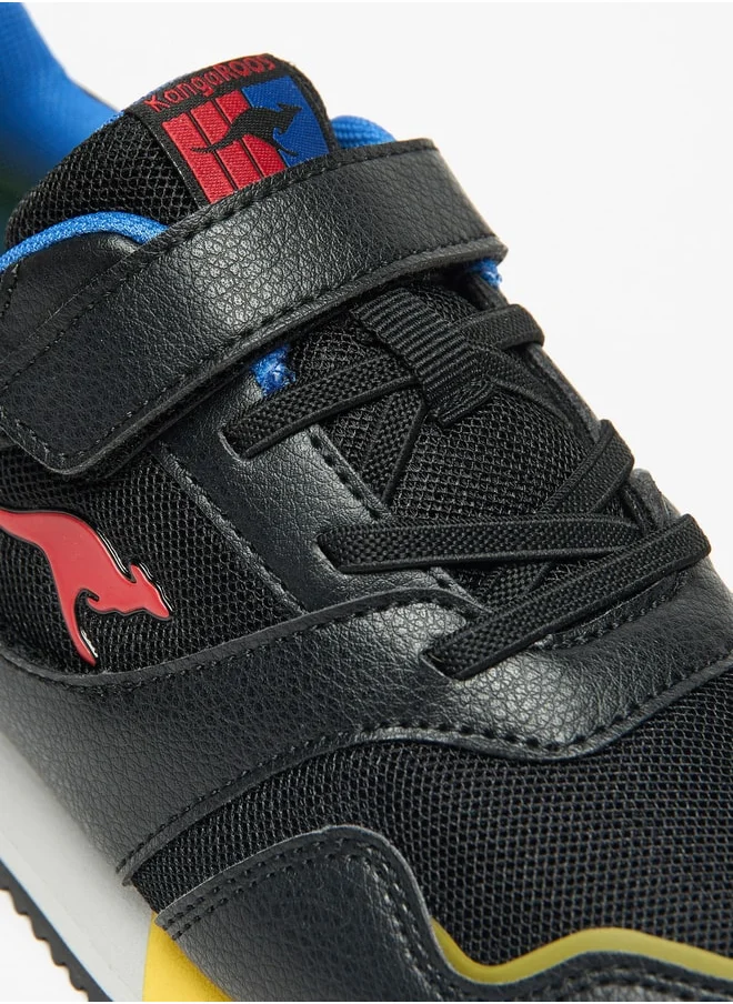 كانغاروس Boys' Panelled Sports Shoes with Hook and Loop Closure