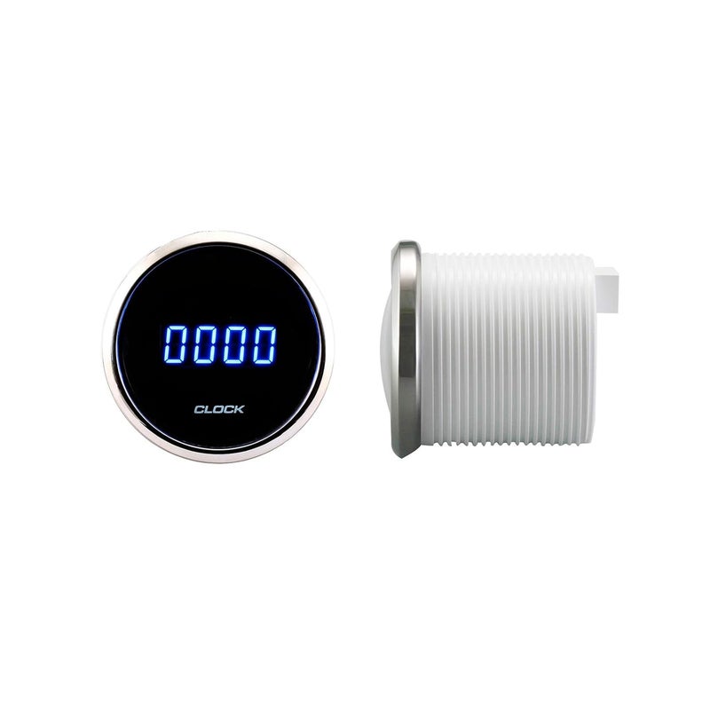 PA LED Auto Digital Clock Gauge Blue Back Light 24 hr for Car Interior Dash 52mm 2 1/16"(12 Volt DC) - Image 3