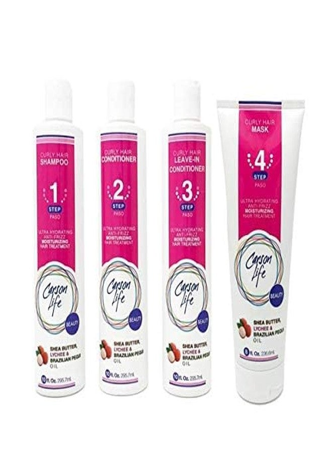 CARSON LIFE 4 Stage Hair Care System Kit For Curly Hair (Shampoo, Conditioner, Leave In Conditioner & Curly Hair Mask) - Paraben and Sulfate Free - Image 2