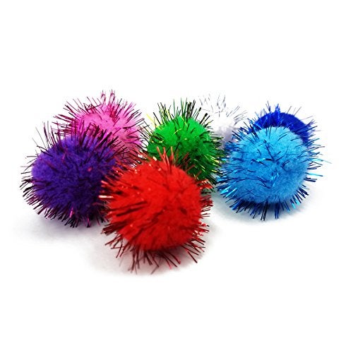 SamuRita Assorted Sparkle Glitter Pom Poms Balls for Arts Craft DIY Accessories(1.18 Inch,30mm- 100 Pack) - Image 4