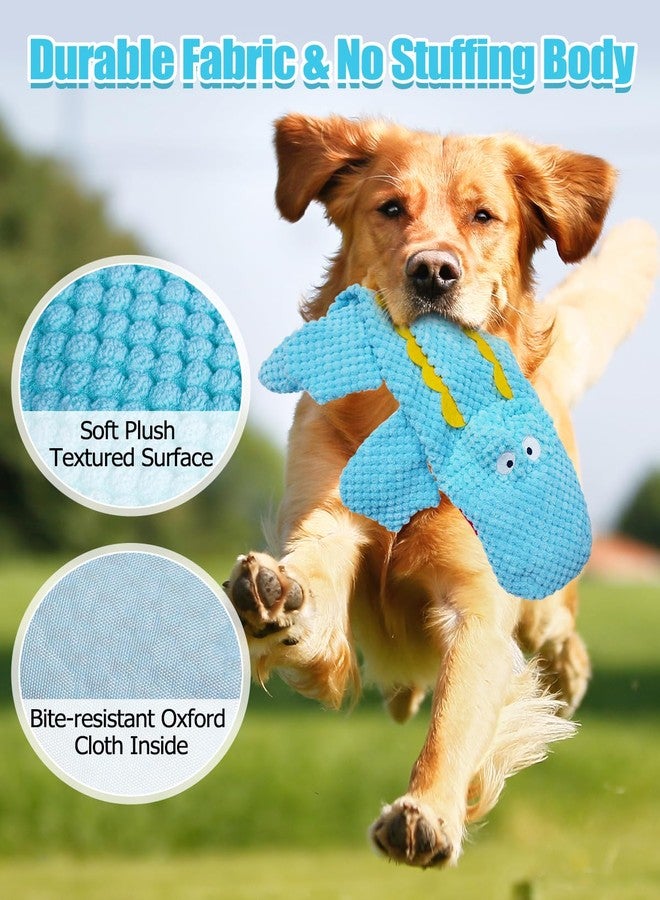 SCHITEC Squeaky Dog Toys, No Stuffing Plush Squeak Toy with Crinkle Paper for Small Medium Large Pets, Holds a Plastic Water Bottle (Blue Crocodile) - Image 5