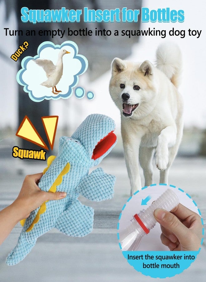 SCHITEC Squeaky Dog Toys, No Stuffing Plush Squeak Toy with Crinkle Paper for Small Medium Large Pets, Holds a Plastic Water Bottle (Blue Crocodile) - Image 4