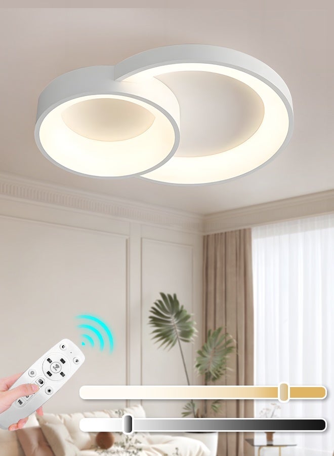 YATAI LIGHTING Modern LED Ceiling Light, 90cm, 34W, Remote Control LED Dimmable 3000K-6000K, White Flush Mount Lighting Fixture for Bedroom, Living Room, Library  - Image 1