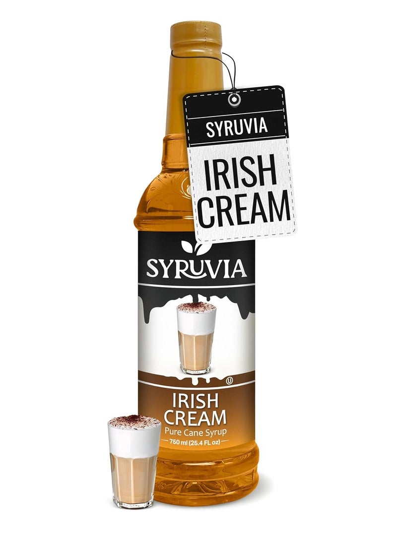 Syruvia Syruvia Irish Cream Syrup for Coffee 750 ml  Irish Cream Flavoring for Coffee  - Image 1