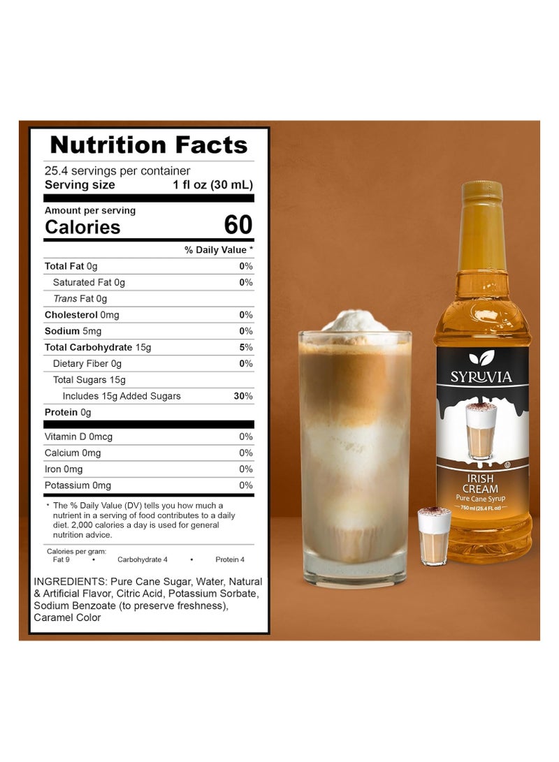 Syruvia Syruvia Irish Cream Syrup for Coffee 750 ml  Irish Cream Flavoring for Coffee  - Image 2