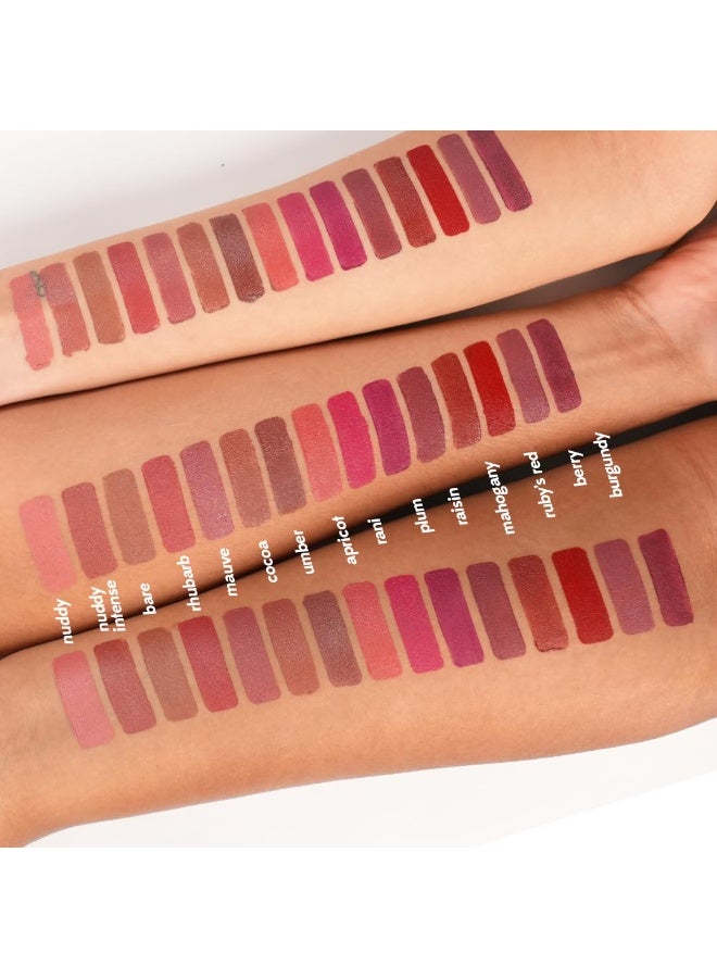 Ruby's Organics Semi-Matte Lipstick for Women All Indian Tones- Highly Pigmented, Moisturizing, Non Drying, Lightweight and Long Lasting- Lip Makeup, Synthetic Chemical Free - Ruby's Red, 3.7g - Image 3