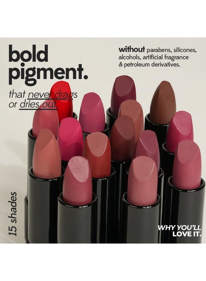 Ruby's Organics Semi-Matte Lipstick for Women All Indian Tones- Highly Pigmented, Moisturizing, Non Drying, Lightweight and Long Lasting- Lip Makeup, Synthetic Chemical Free - Ruby's Red, 3.7g - Image 4