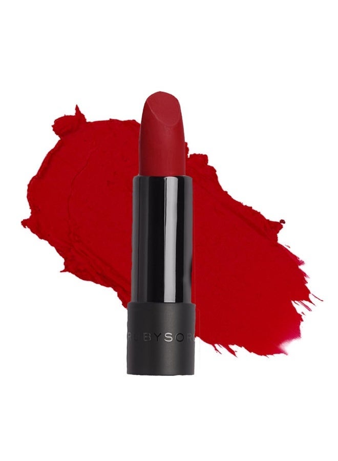 Ruby's Organics Semi-Matte Lipstick for Women All Indian Tones- Highly Pigmented, Moisturizing, Non Drying, Lightweight and Long Lasting- Lip Makeup, Synthetic Chemical Free - Ruby's Red, 3.7g - Image 1