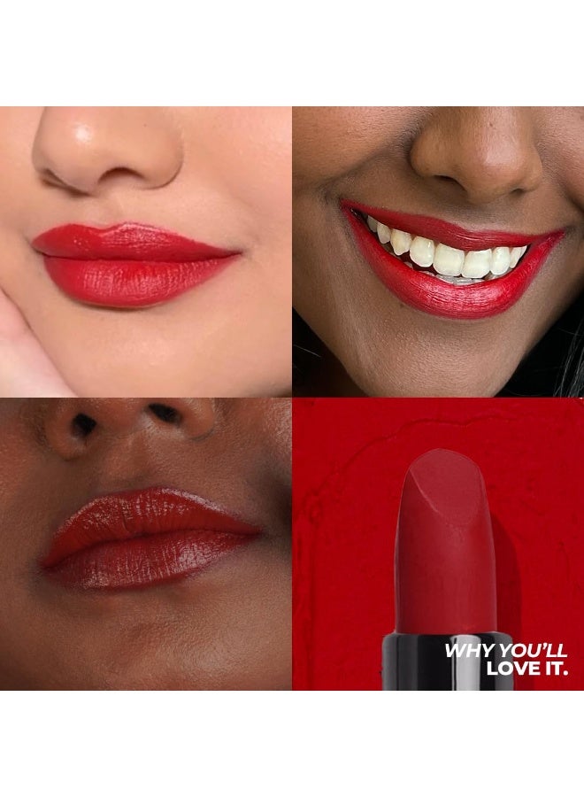 Ruby's Organics Semi-Matte Lipstick for Women All Indian Tones- Highly Pigmented, Moisturizing, Non Drying, Lightweight and Long Lasting- Lip Makeup, Synthetic Chemical Free - Ruby's Red, 3.7g - Image 2