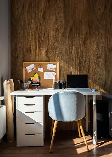 Erfoni Wood Contact Paper Faux Wood Peel and Stick Wallpaper 17.7inch x 118inch Brown Wallpaper Peel and Stick Vinyl Wrap for Countertop Wood Grain Contact Paper Brown Self Adhesive Wall Paper DIY - Image 5