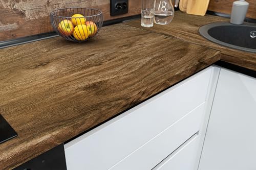Erfoni Wood Contact Paper Faux Wood Peel and Stick Wallpaper 17.7inch x 118inch Brown Wallpaper Peel and Stick Vinyl Wrap for Countertop Wood Grain Contact Paper Brown Self Adhesive Wall Paper DIY - Image 2