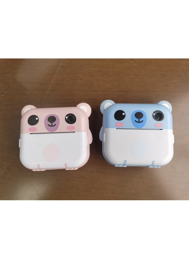 Generic Children HD Print Camera Mini Photo Camera Cartoon Photo Video Camera Holiday Gift Cross Border-Color:Y61 (hd) (pink Bear)  - Image 1