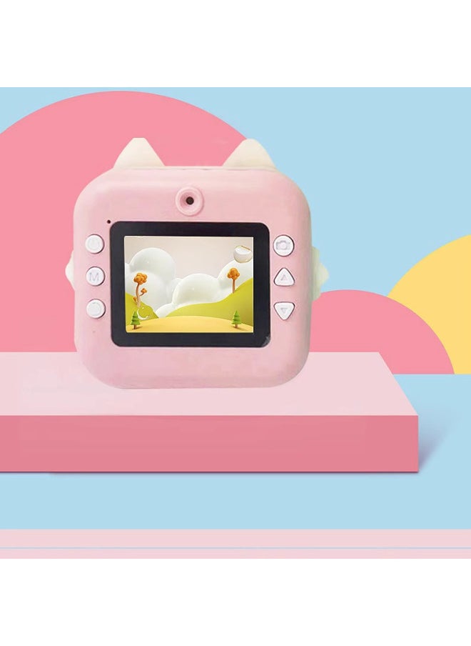Generic Children HD Print Camera Mini Photo Camera Cartoon Photo Video Camera Holiday Gift Cross Border-Color:Y61 (hd) (pink Bear)  - Image 4